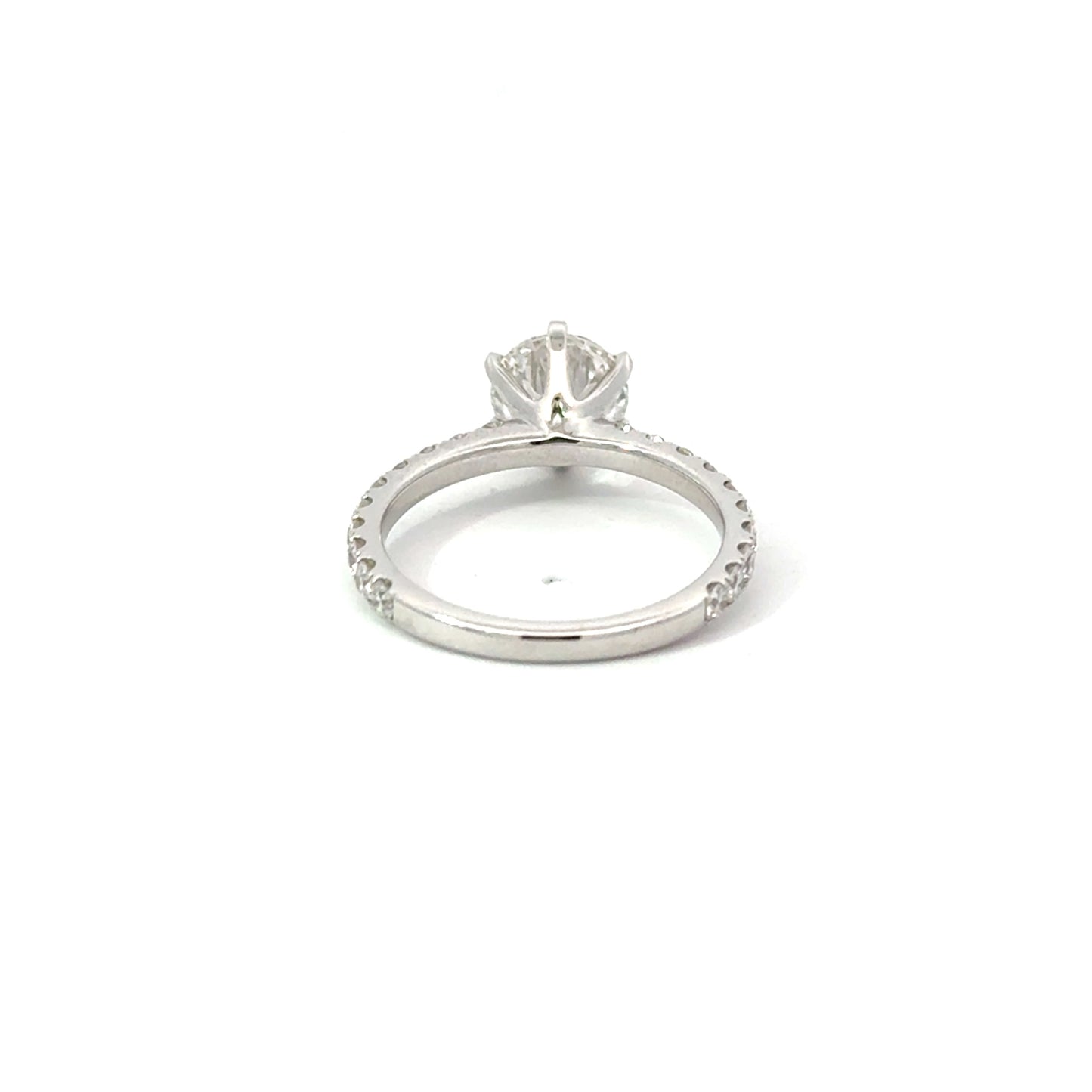 Round 1.23 F VS1 IDEXEX IGI | 18k White Gold + Diamond Pave band 50%