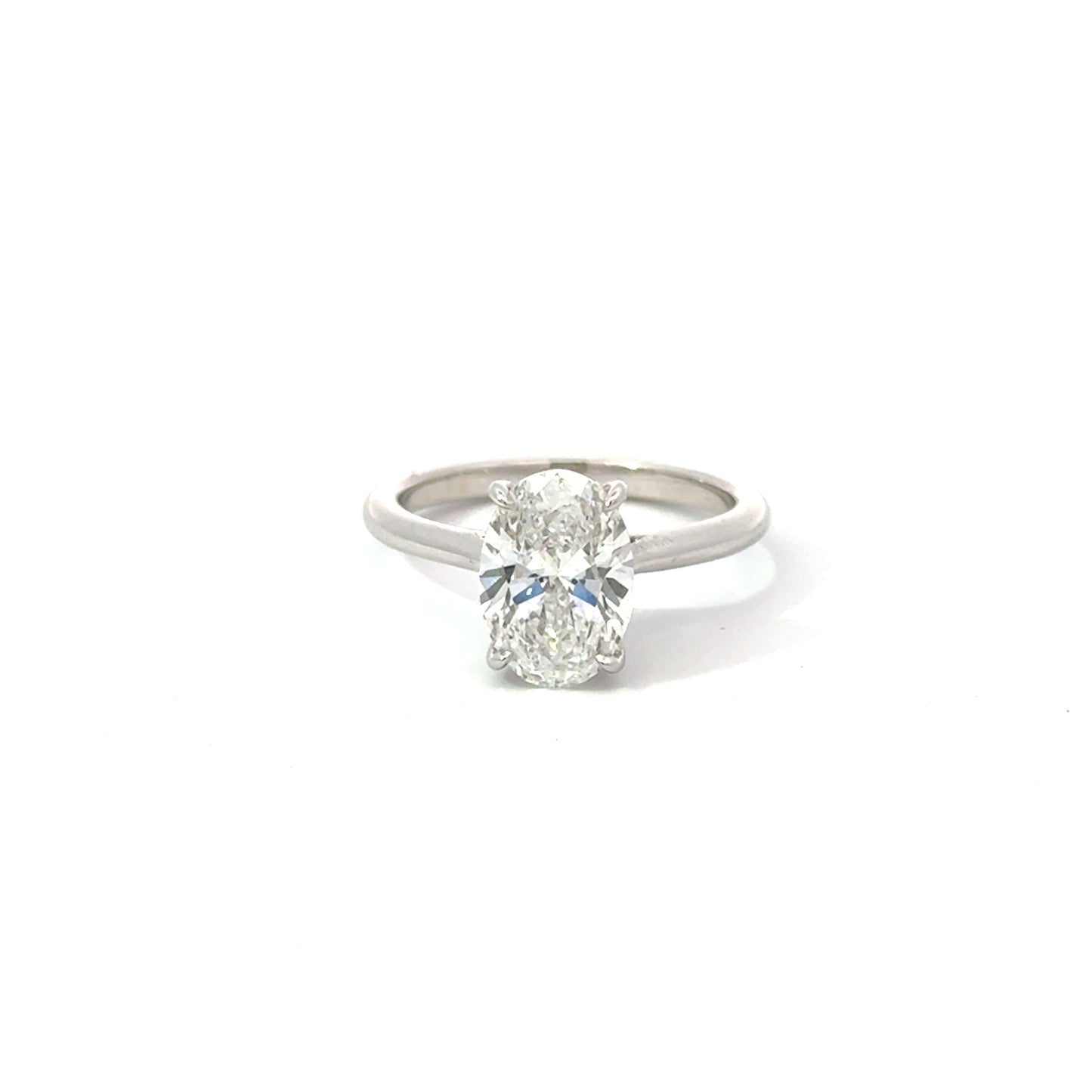 Oval 2.00 E VS1 EXEX IGI | 18k White Gold + Hidden Halo