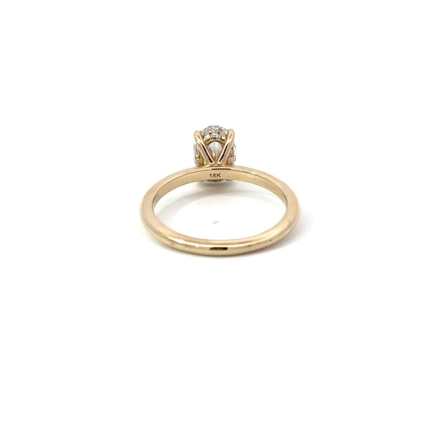 Oval 1.04 E VS1 EXEX IGI | 18k Light Gold + Hidden Halo