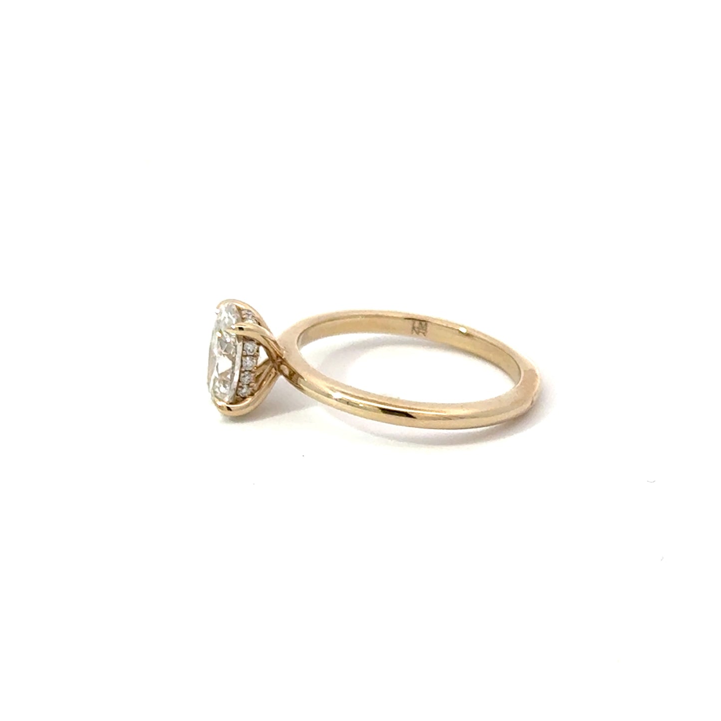 Oval 1.04 E VS1 EXEX IGI | 18k Light Gold + Hidden Halo