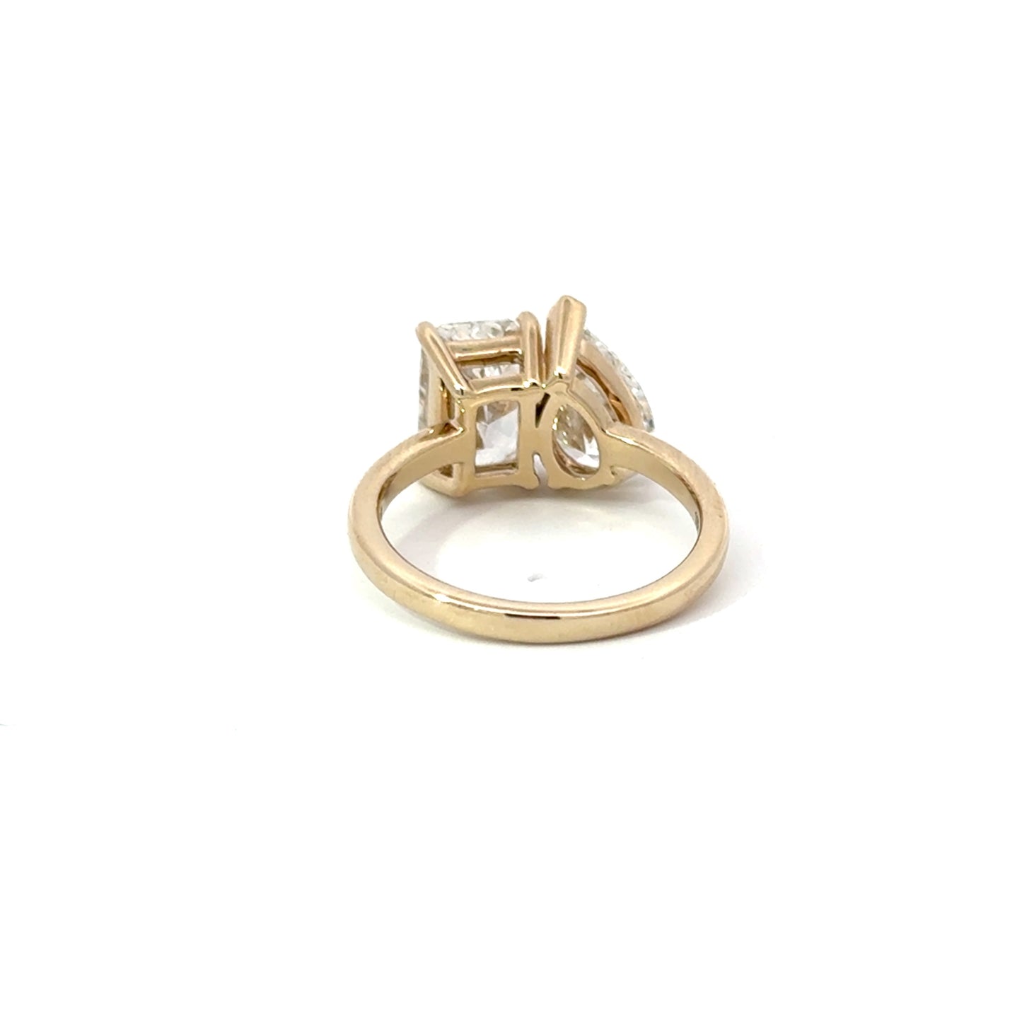 Toi Et Moi Ring | Radiant 2.00 E VS1 EXEX IGI | Pear 1.52 E VS1 EXEX IGI | 18k Light Gold