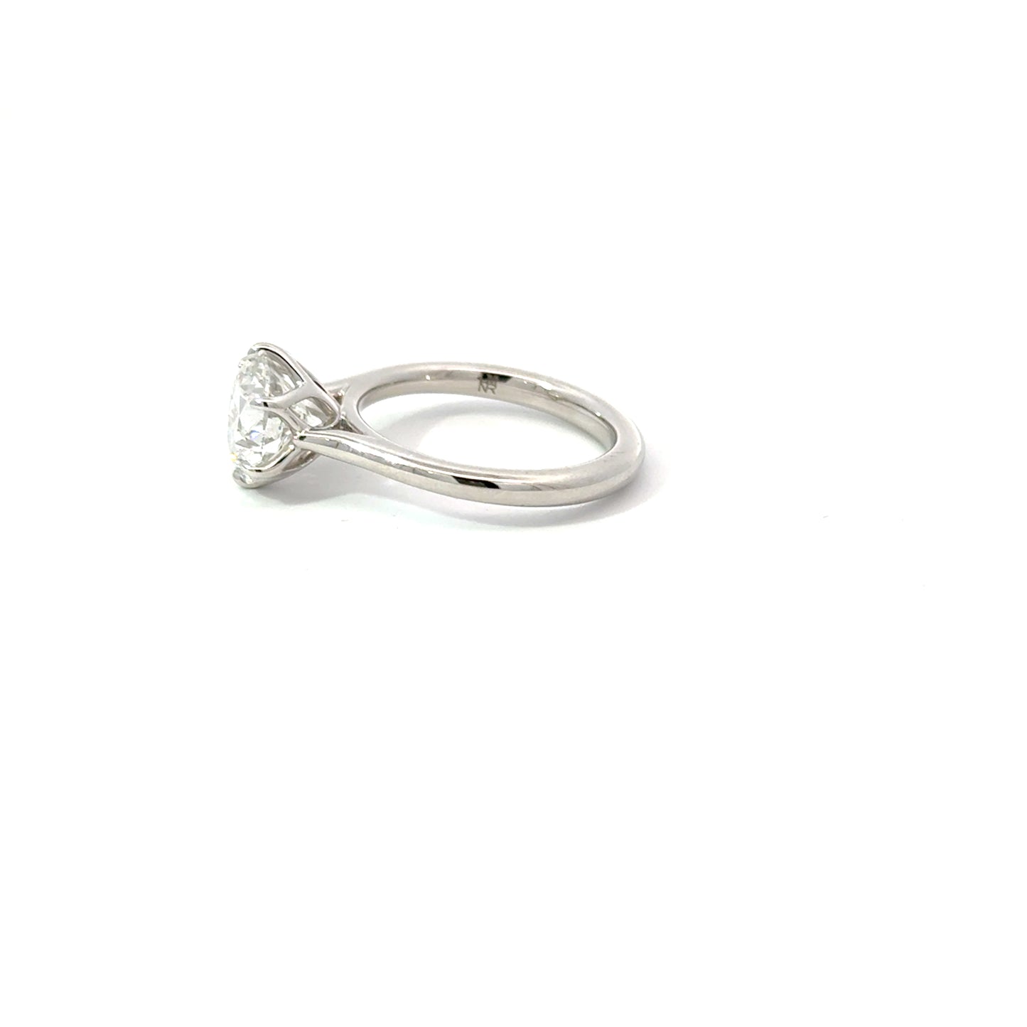 Round 2.59 F VS1 IDEXEX IGI | 18k White Gold | Cathedral Setting | Floral Prong | Diamond Bridge