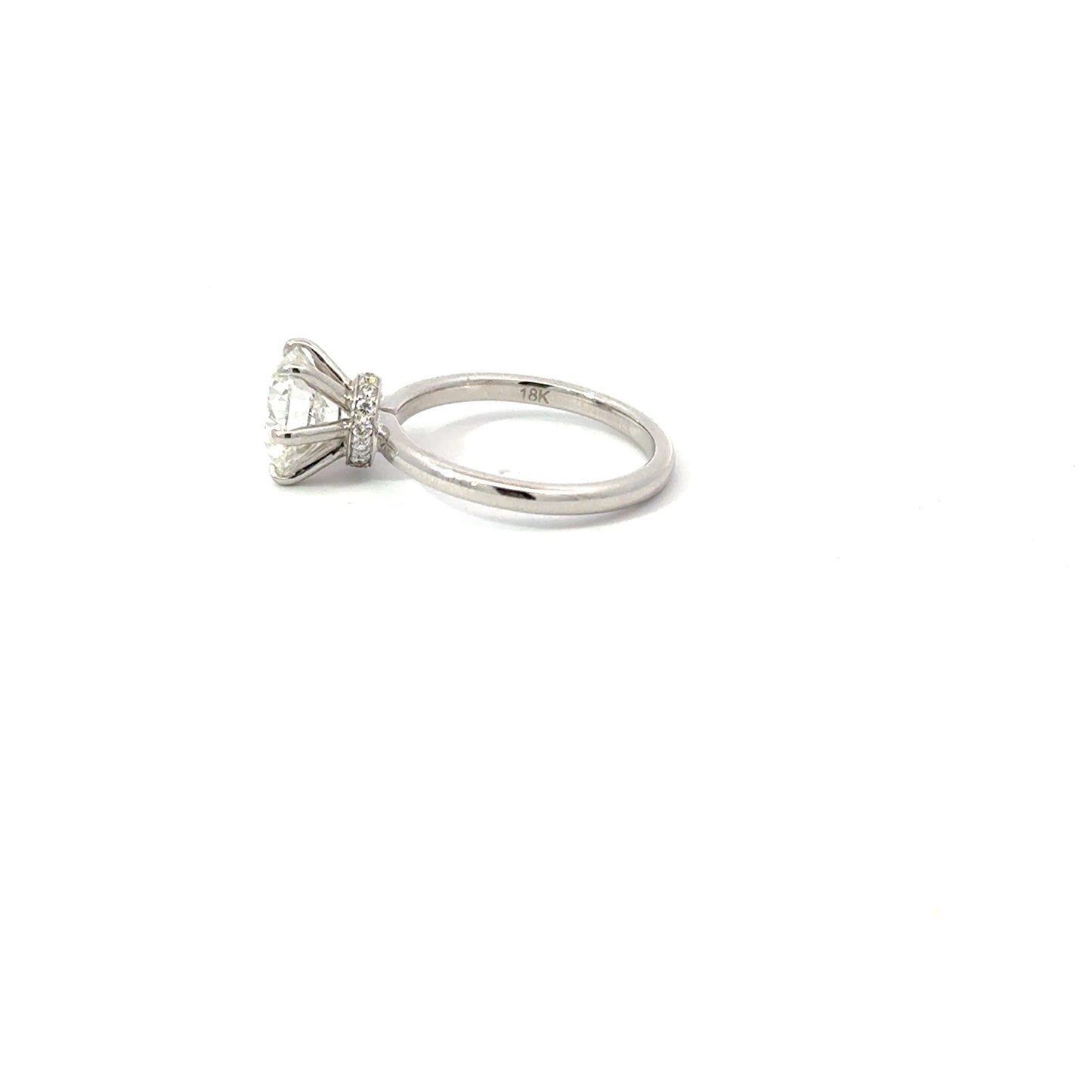Round 2.01 E VS1 IDEXEX IGI | 18k White Gold | Wrap Around Halo
