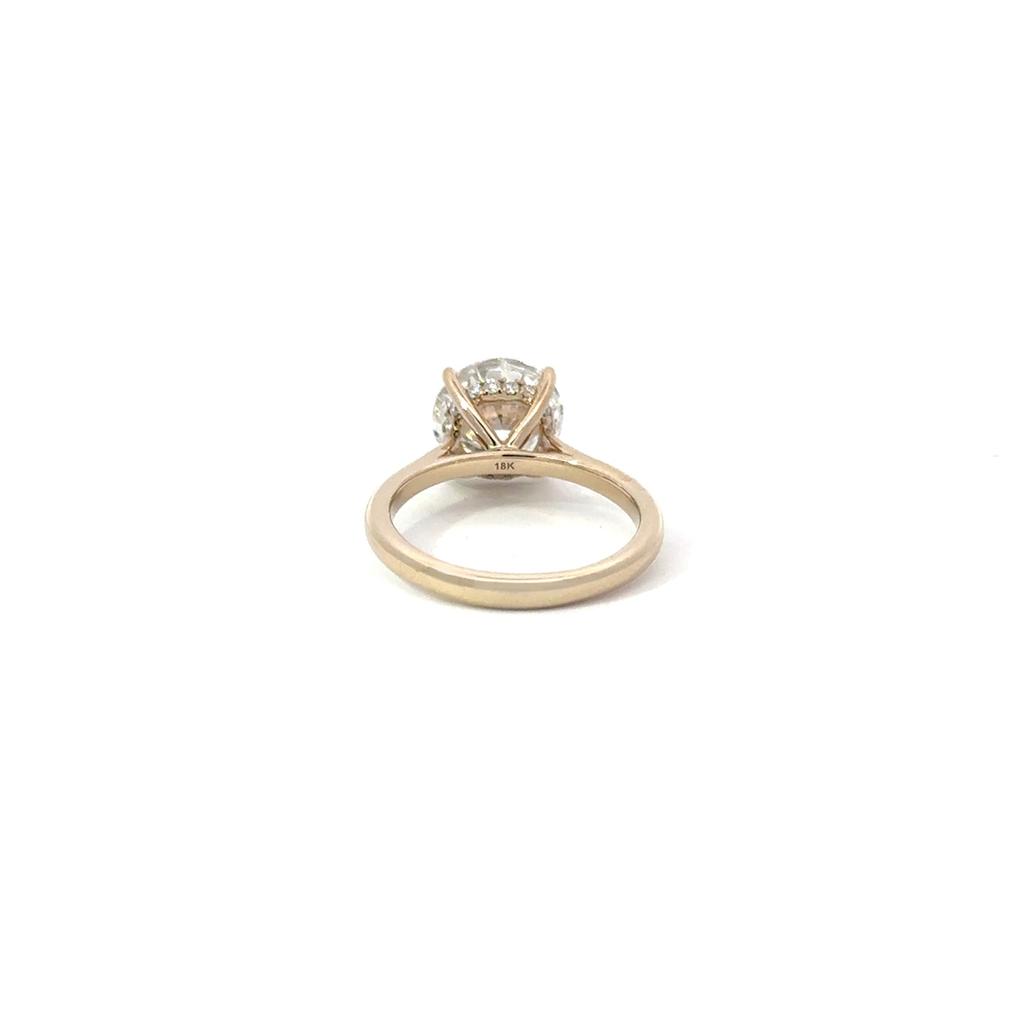 Round 3.00 น้ำ100 VS1 IDEXEX IGI | 18k Light Gold + Hidden Halo