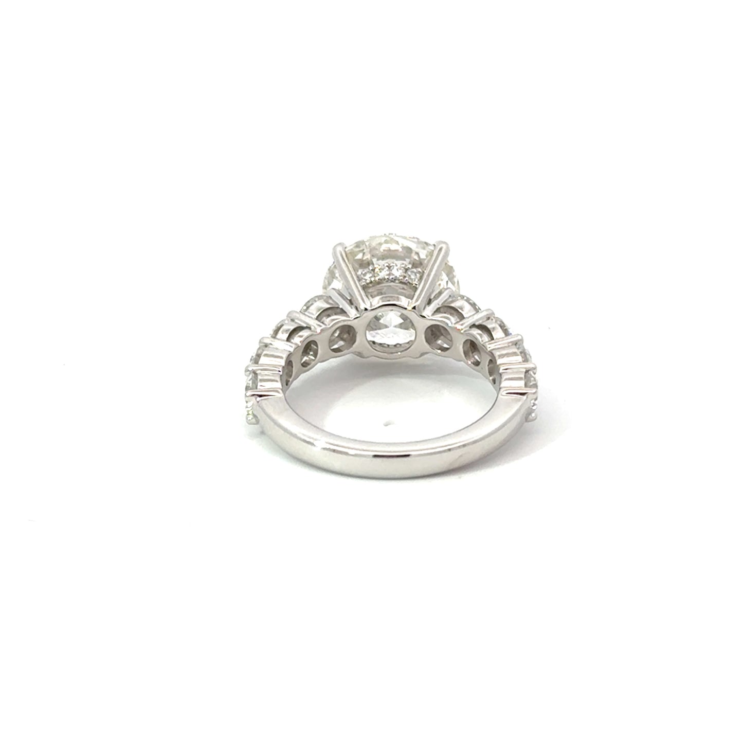 Round 5.01 F VS1 IDEXEX IGI | 18k White Gold + Diamond Pave 50% (0.30 tapered) + Hidden Halo