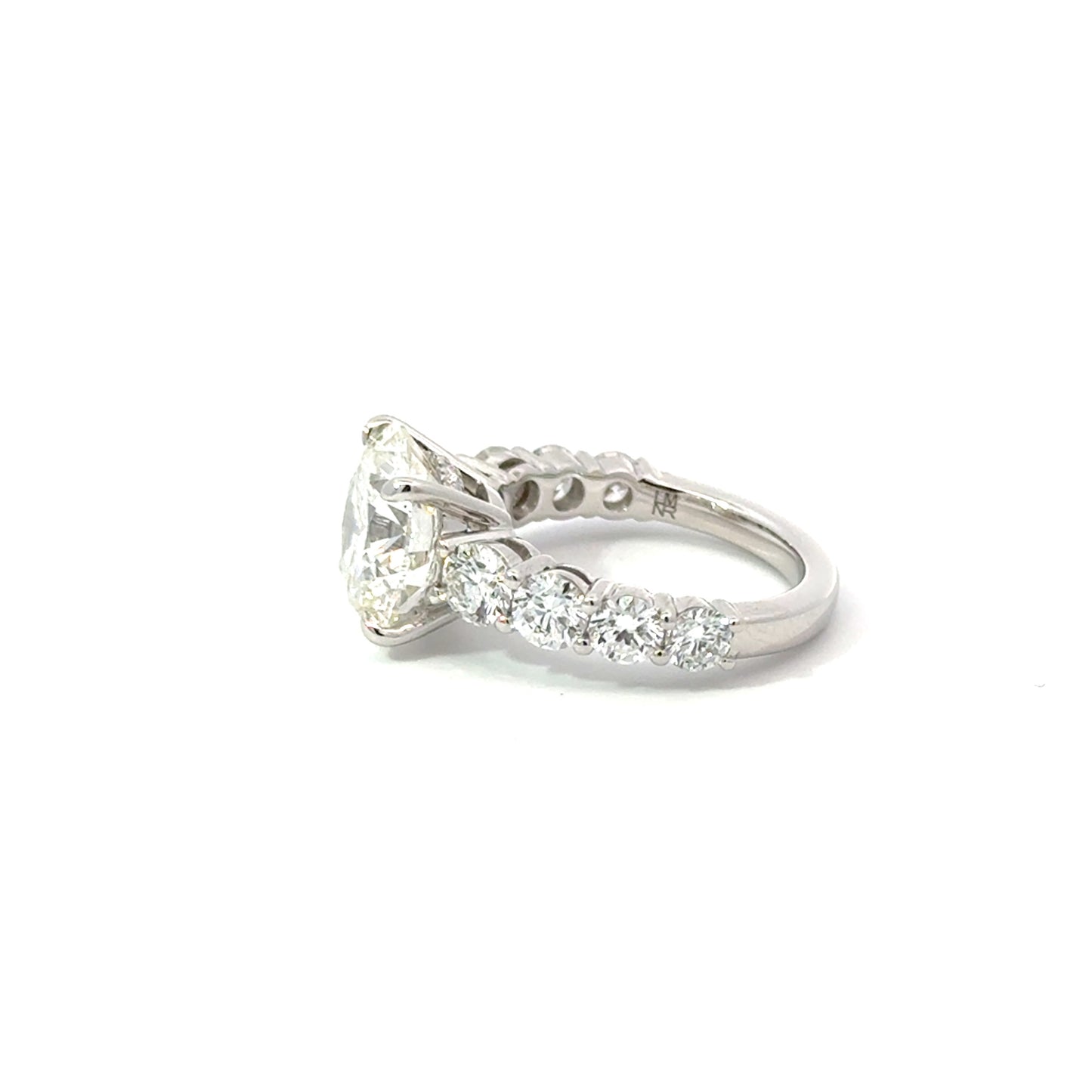 Round 5.01 F VS1 IDEXEX IGI | 18k White Gold + Diamond Pave 50% (0.30 tapered) + Hidden Halo