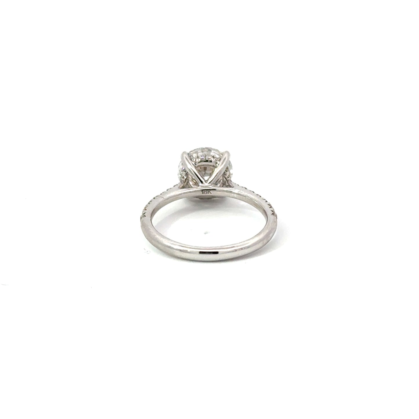 Round 1.92 E VS1 IDEXEX IGI | 18k White Gold + Diamond Pave band 50% + Hidden Halo